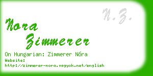 nora zimmerer business card